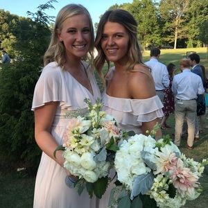 Azazie Bridesmaids Off Shoulder Dress